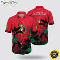 NHL Ottawa Senators Hawaiian Shirt Tropical Forest Motifs Summer Hawaiian Shirt