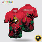 NHL Ottawa Senators Hawaiian Shirt Tropical Forest Motifs Summer Hawaiian Shirt