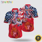 NHL Ottawa Senators Hawaiian Shirt With American Independence Day Pattern Summer Hawaiian Shirt