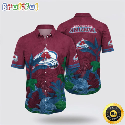NHL Colorado Avalanche Hawaiian Shirt Tropical Forest Motifs Summer Hawaiian Shirt