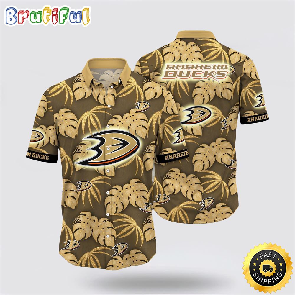 NHL Anaheim Ducks Hawaiian Shirt Tropical Motifs Summer Hawaiian Shirt