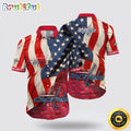 NHL Washington Capitals Hawaiian Shirt With American Flag Pattern Summer Hawaiian Shirt