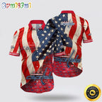 NHL Washington Capitals Hawaiian Shirt With American Flag Pattern Summer Hawaiian Shirt