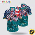NHL San Jose Sharks Hawaiian Shirt With American Independence Day Pattern Summer Hawaiian Shirt