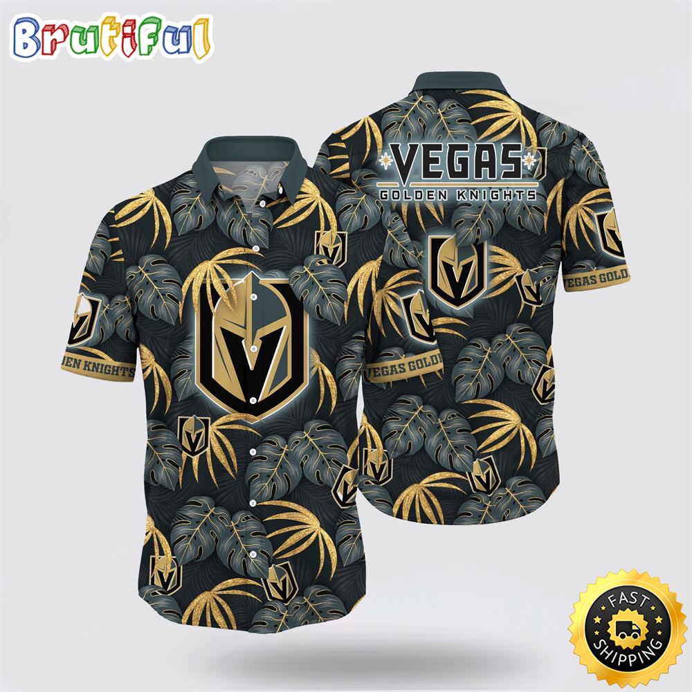 NHL Vegas Golden Knights Hawaiian Shirt Tropical Motifs Summer Hawaiian Shirt