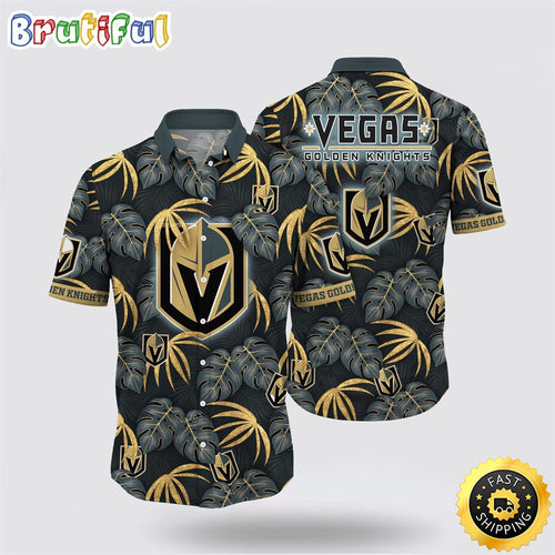 NHL Vegas Golden Knights Hawaiian Shirt Tropical Motifs Summer Hawaiian Shirt