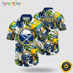 NHL Buffalo Sabres Hawaiian Shirt Tropical Parrot Pattern Summer Hawaiian Shirt