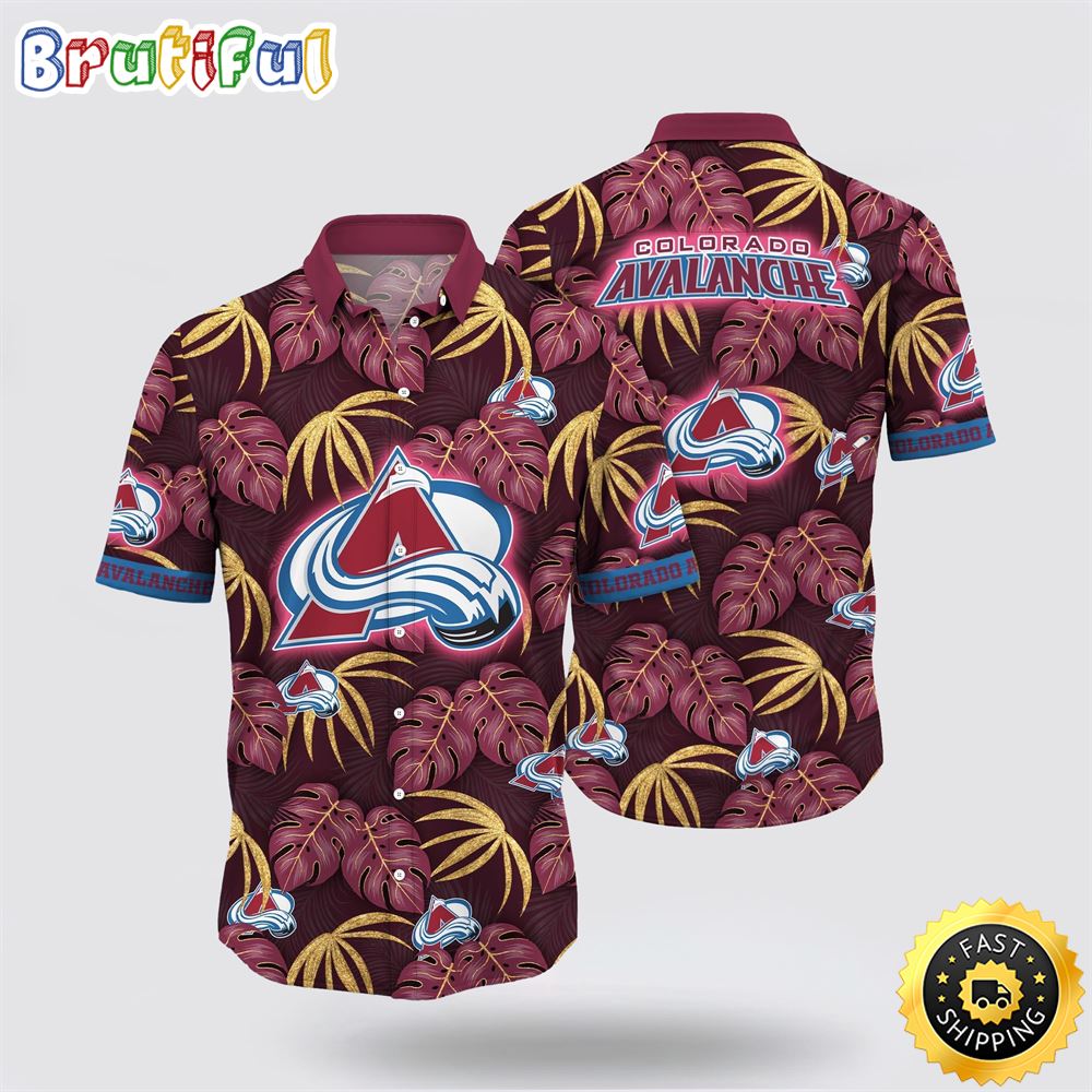 NHL Colorado Avalanche Hawaiian Shirt Tropical Motifs Summer Hawaiian Shirt