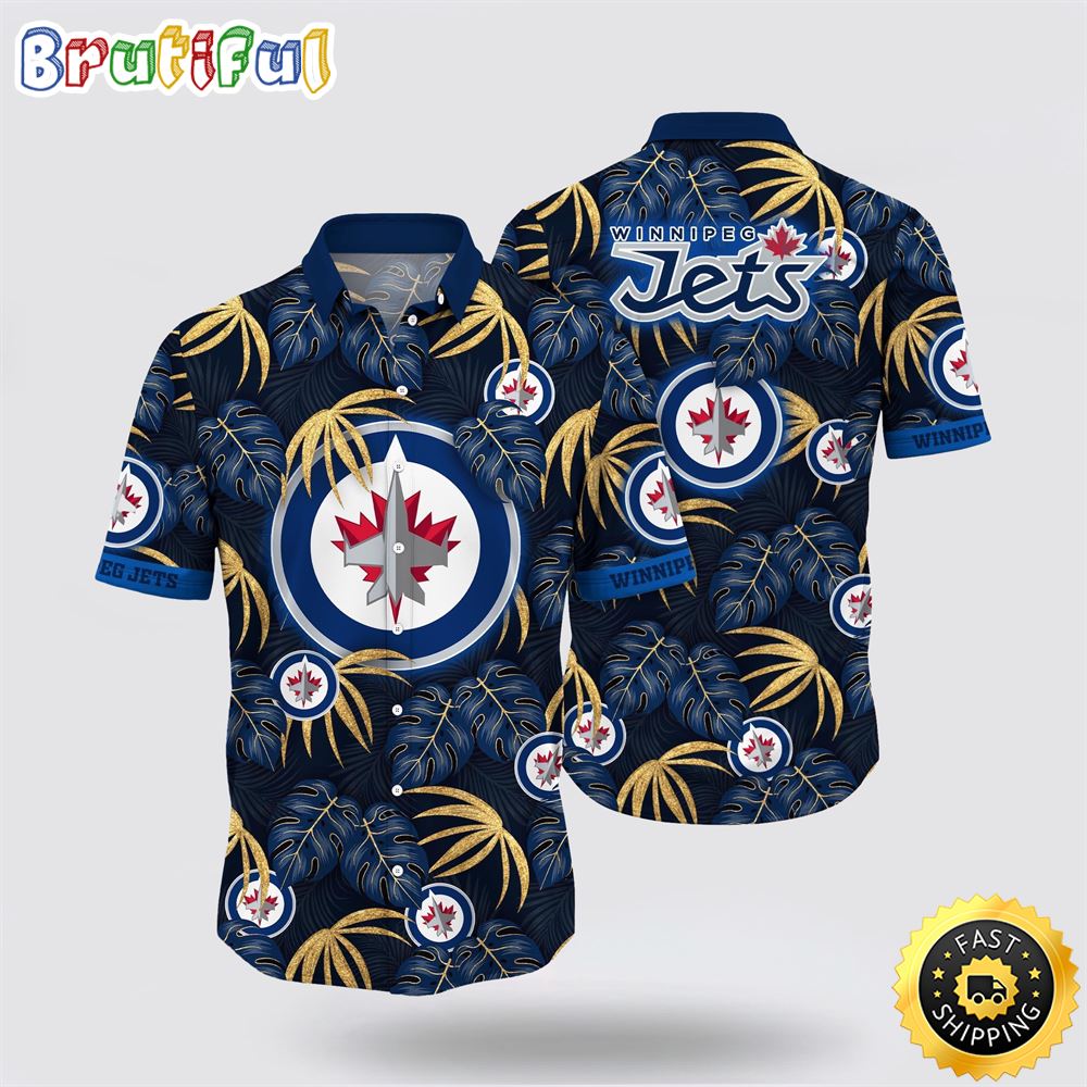 NHL Winnipeg Jets Hawaiian Shirt Tropical Motifs Summer Hawaiian Shirt