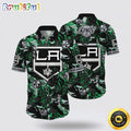 NHL Los Angeles Kings Hawaiian Shirt Tropical Leaf Pattern Summer Hawaiian Shirt