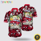 NHL Washington Capitals Hawaiian Shirt Tropical Forest Motif Car Traveling Summer Hawaiian Shirt
