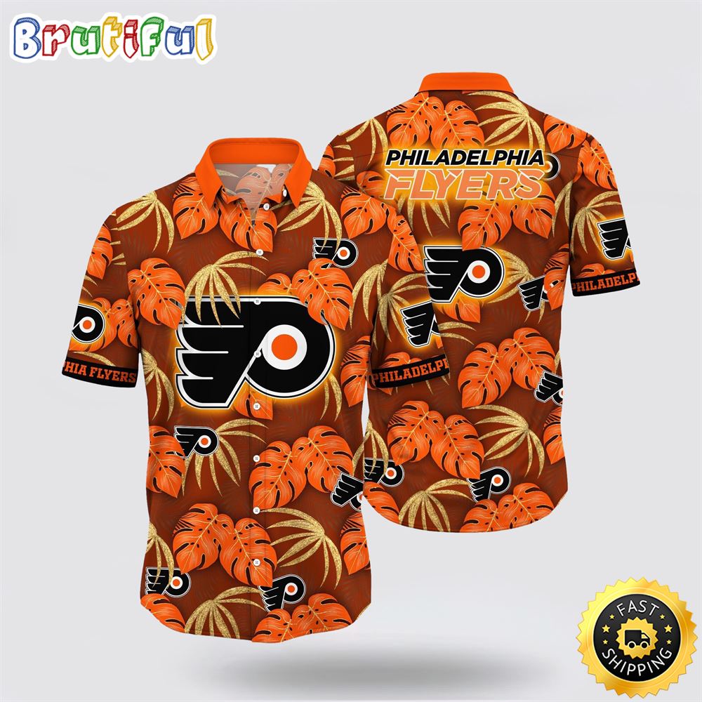 NHL Philadelphia Flyers Hawaiian Shirt Tropical Motifs Summer Hawaiian Shirt