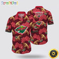 NHL Minnesota Wild Hawaiian Shirt Tropical Motifs Summer Hawaiian Shirt