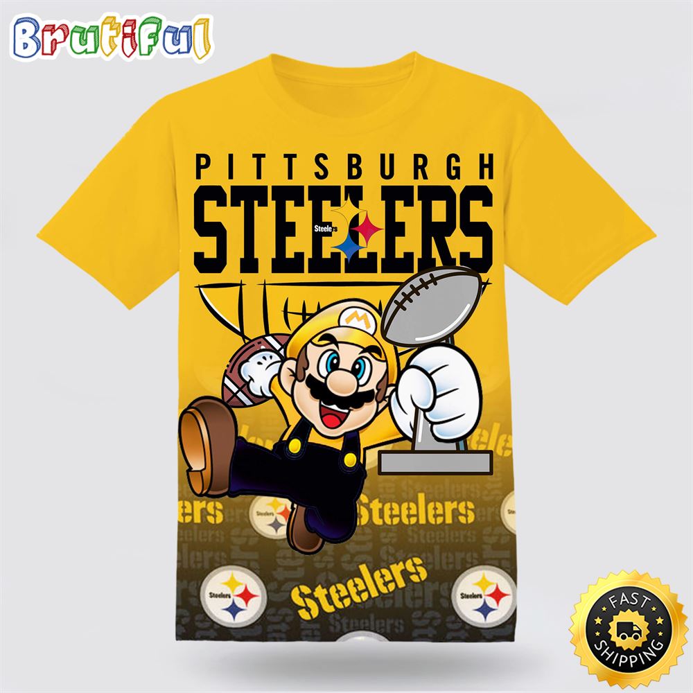 NFL Pittsburgh Steelers Super Mario T Shirt Summer Style Meets Football Fandom