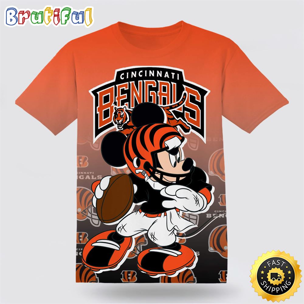 NFL Cincinnati Bengals Mickey T Shirt Show Your Team Spirit In Tropical Style