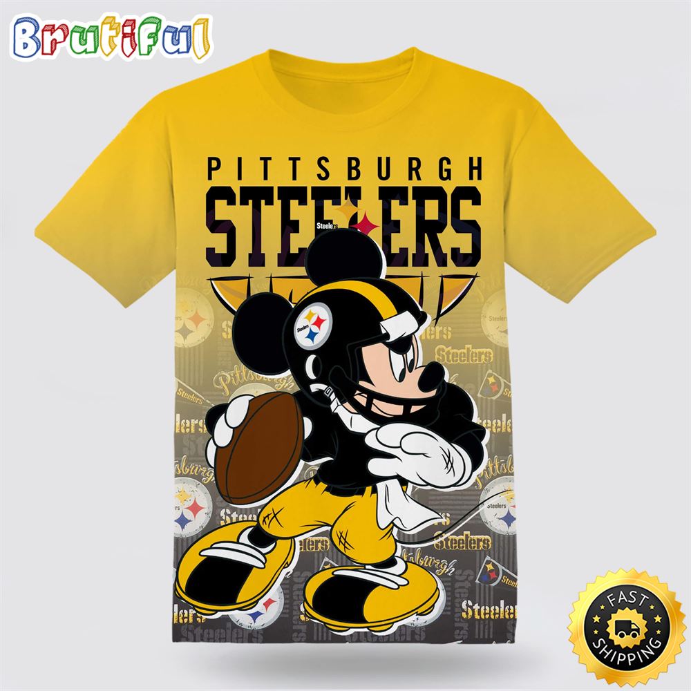 NFL Pittsburgh Steelers Disney Mickey T Shirt Show Your Team Spirit In Tropical Style