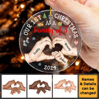 Baby’s First Christmas As A Family - Personalized Circle Acrylic Ornament - Babies 1st Christmas Gifts