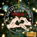 Baby’s First Christmas As A Family - Personalized Circle Acrylic Ornament - Babies 1st Christmas Gifts