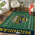 2023 National Champions Michigan Wolverines Football Green Rectangular Rug