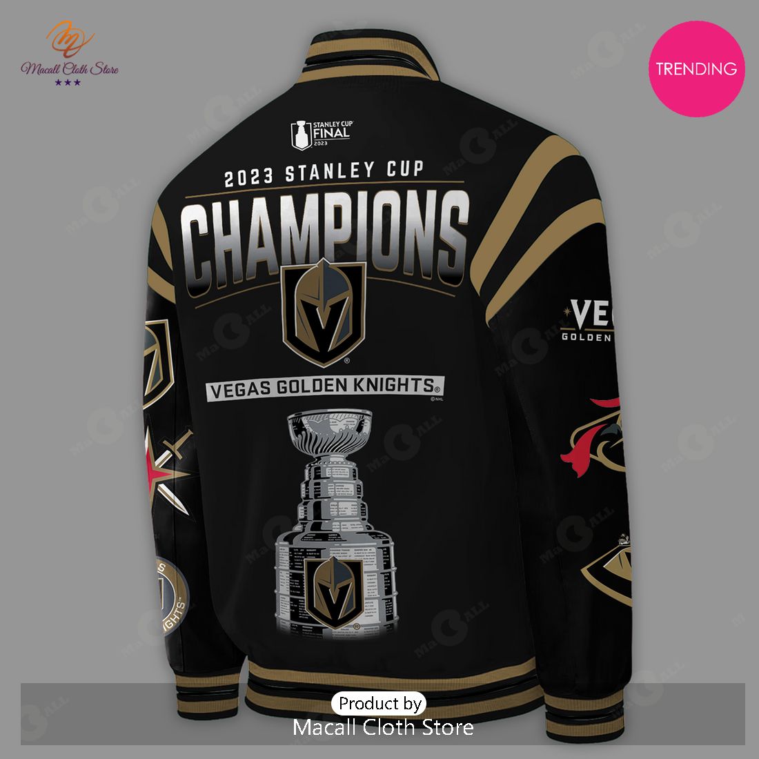 2023 Stanley Cup Champions Vegas Golden Knights Black Bomber Jacket
