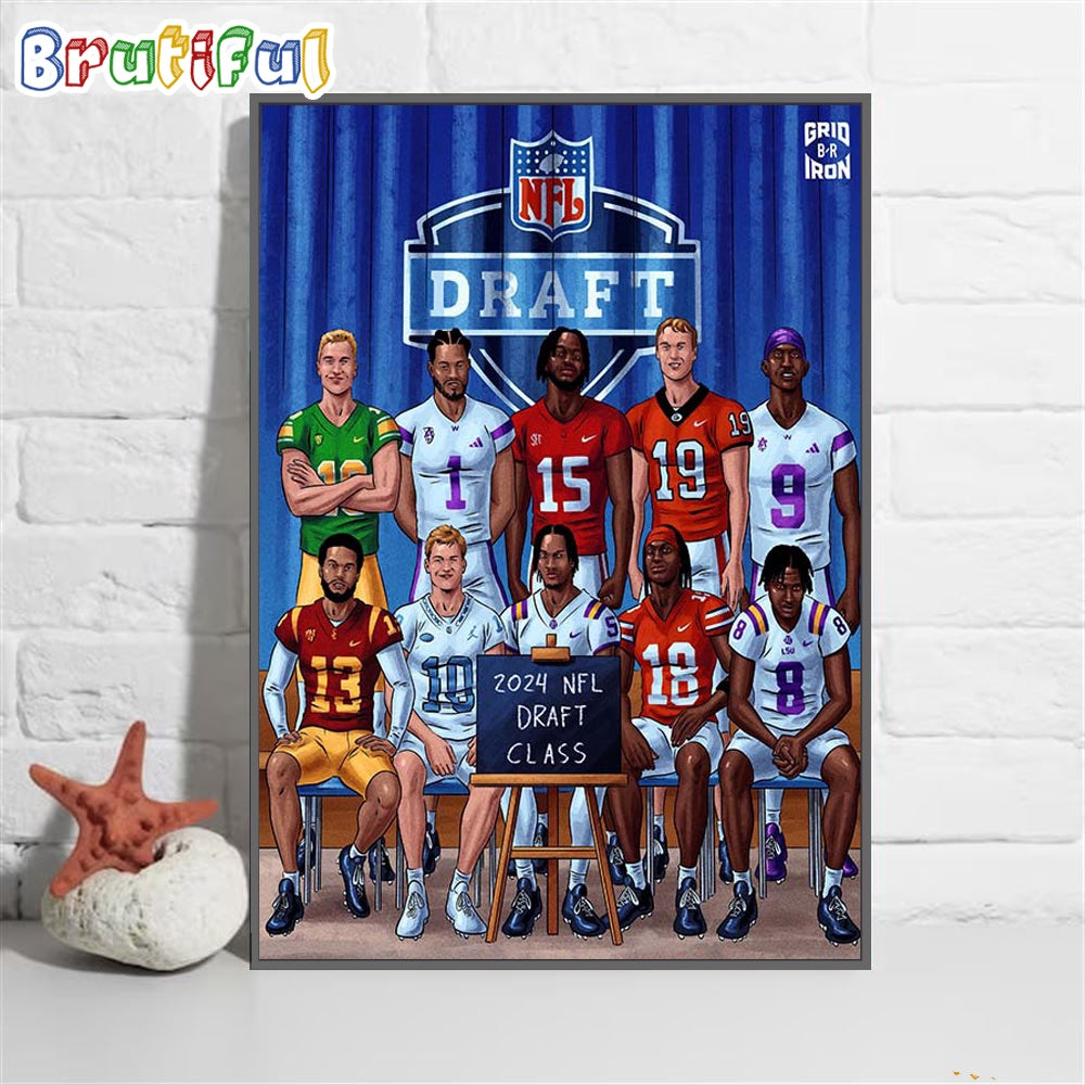 2024 NFL Draft Class Wall Art Poster Canvas