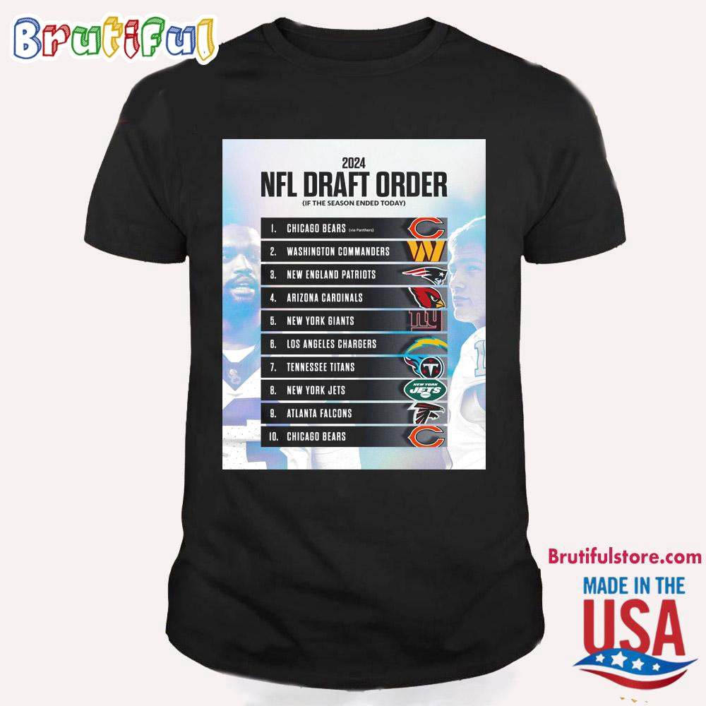 2024 NFL Draft Order If The Season Ended Today T Shirt