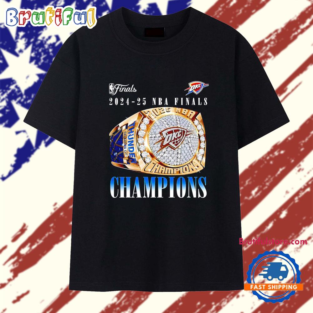 2024-2025 NBA Finals Champions Oklahoma City Thunder Inbound Pass Ring T Shirt