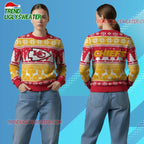 Nfl 2025 Chiefs Reindeer Football Christmas Ugly Sweater
