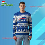 Nfl 2025 Christmas Bills Festive Reindeer Tree Ugly Sweater