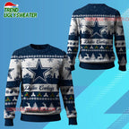 Nfl 2025 Christmas Cowboys Festive Reindeer Tree Ugly Sweater