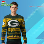 Nfl 2025 Christmas Gb Packers Festive Reindeer Tree Ugly Sweater