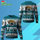 Nfl 2025 Christmas Jaguars Festive Reindeer Tree Ugly Sweater