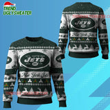 Nfl 2025 Christmas Ny Jets Festive Reindeer Tree Ugly Sweater