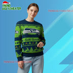 Nfl 2025 Christmas Seahawks Festive Reindeer Tree Ugly Sweater