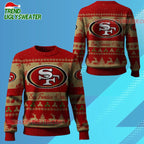 Nfl 2025 Christmas Sf 49ers Festive Reindeer Tree Ugly Sweater