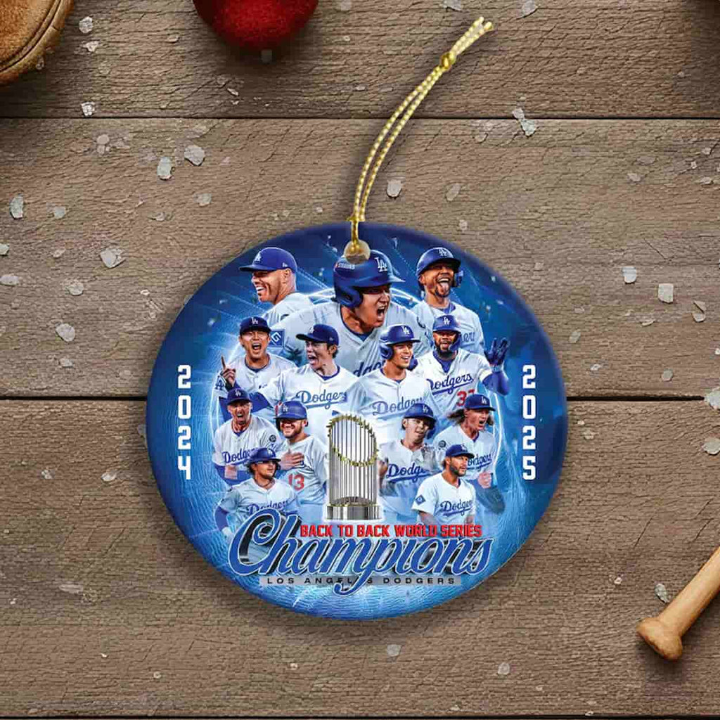 2025 Dodgers Back to Back World Series Champions Ornament