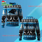 Nfl 2025 Panthers Reindeer Football Christmas Ugly Sweater