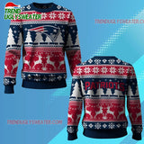 Nfl 2025 Patriots Reindeer Football Christmas Ugly Sweater