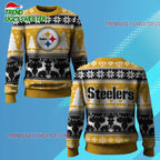 Nfl 2025 Steelers Reindeer Football Christmas Ugly Sweater