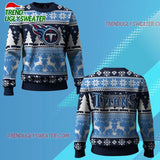 Nfl 2025 Titans Reindeer Football Christmas Ugly Sweater