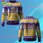 Nfl 2025 Vikings Reindeer Football Christmas Ugly Sweater