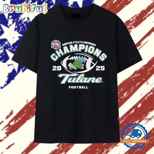 2025 American Conference Champions Tulane Green Wave T Shirt