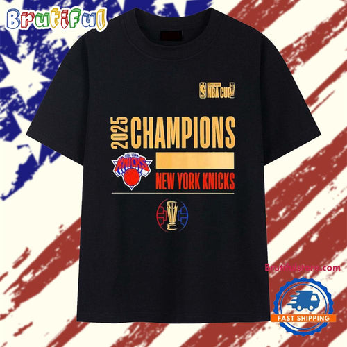 2025 NBA Cup Champions New York Knicks logo T Shirt