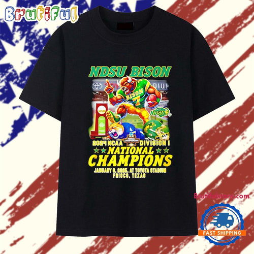 2025 NCAA Division I Football Champions NDSU Bison Football Mascot T Shirt