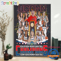 2025 NCAA Women Basketball National Champions Team Graphics Uconn Huskies Wall Art Poster Canvas