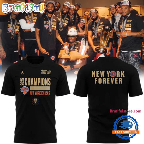 2025 New York Knicks NBA Cup Champions T Shirt