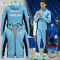 2025 North Carolina Tar Heels New Uniform Zipper Hoodie Shirt