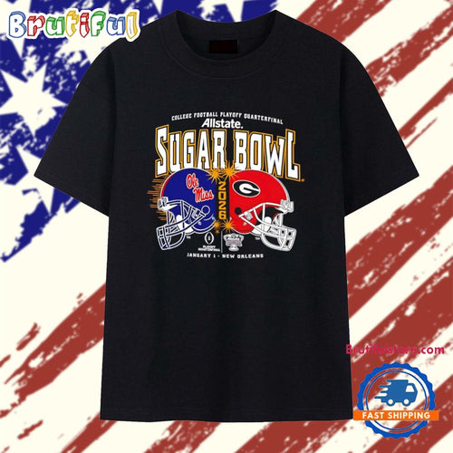 2025-26 CFP Quarterfinal Sugar Bowl Georgia Bulldogs vs Ole Miss Rebels T Shirt