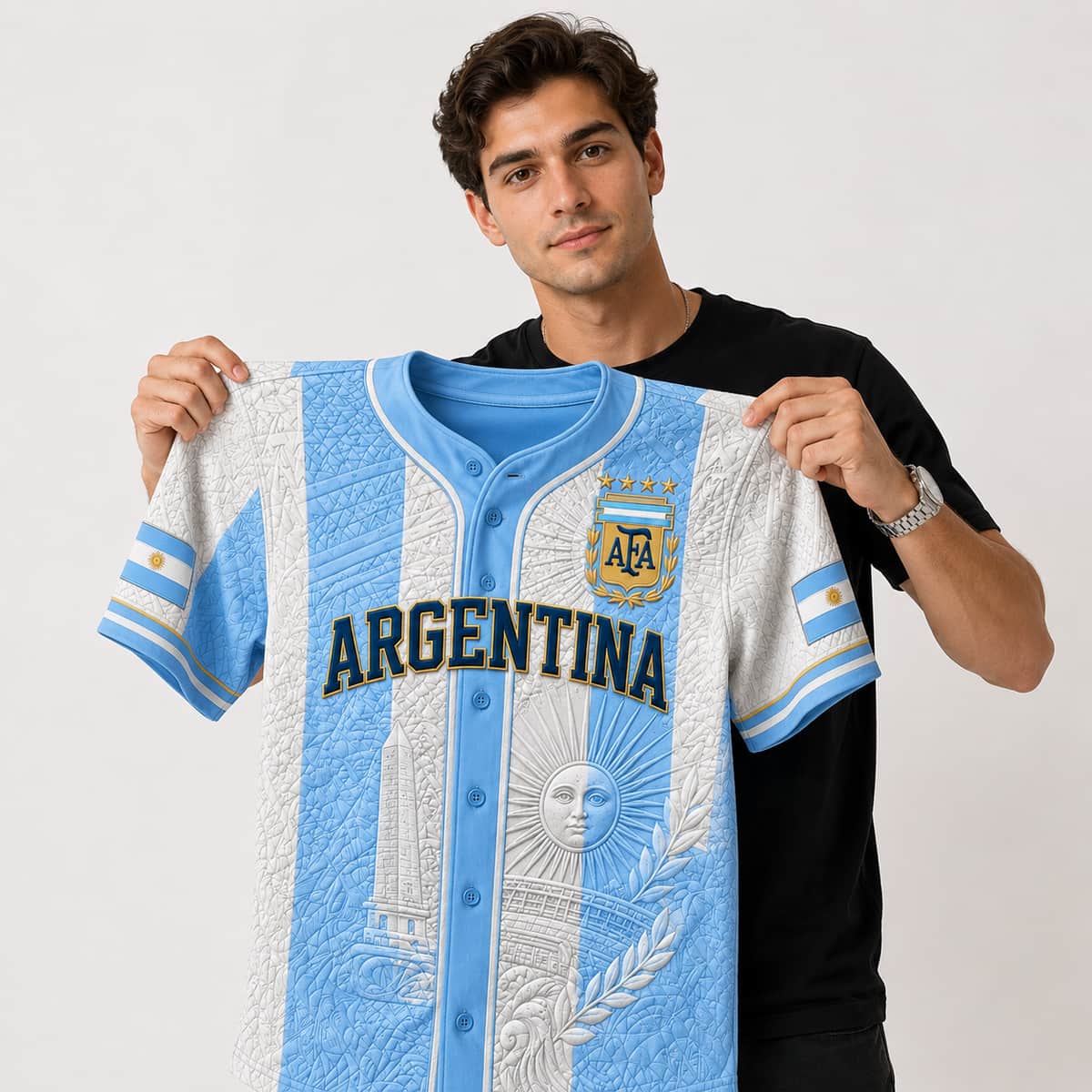 2026 Argentina Spirit 4 World Cup Champions Baseball Jersey