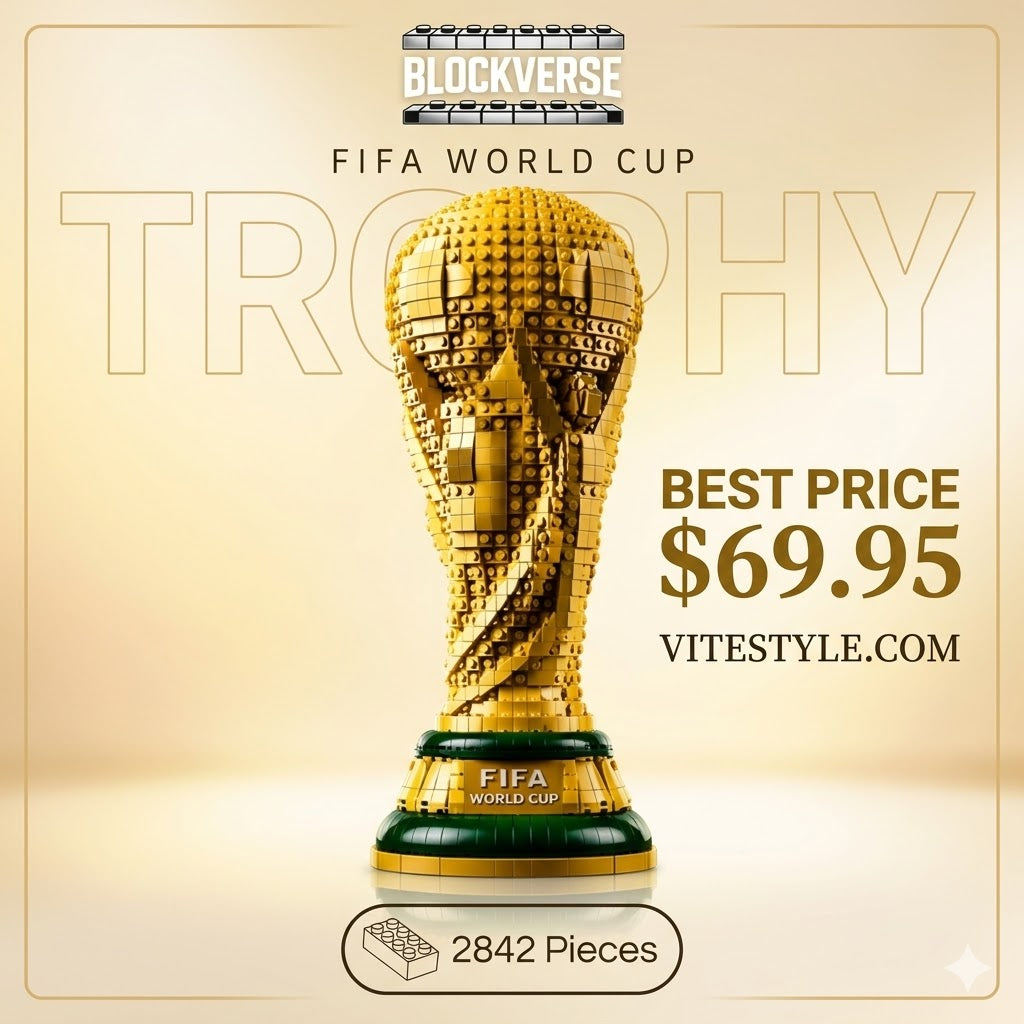 FIFA World Cup Golden Championship Trophy Brick Lego Building